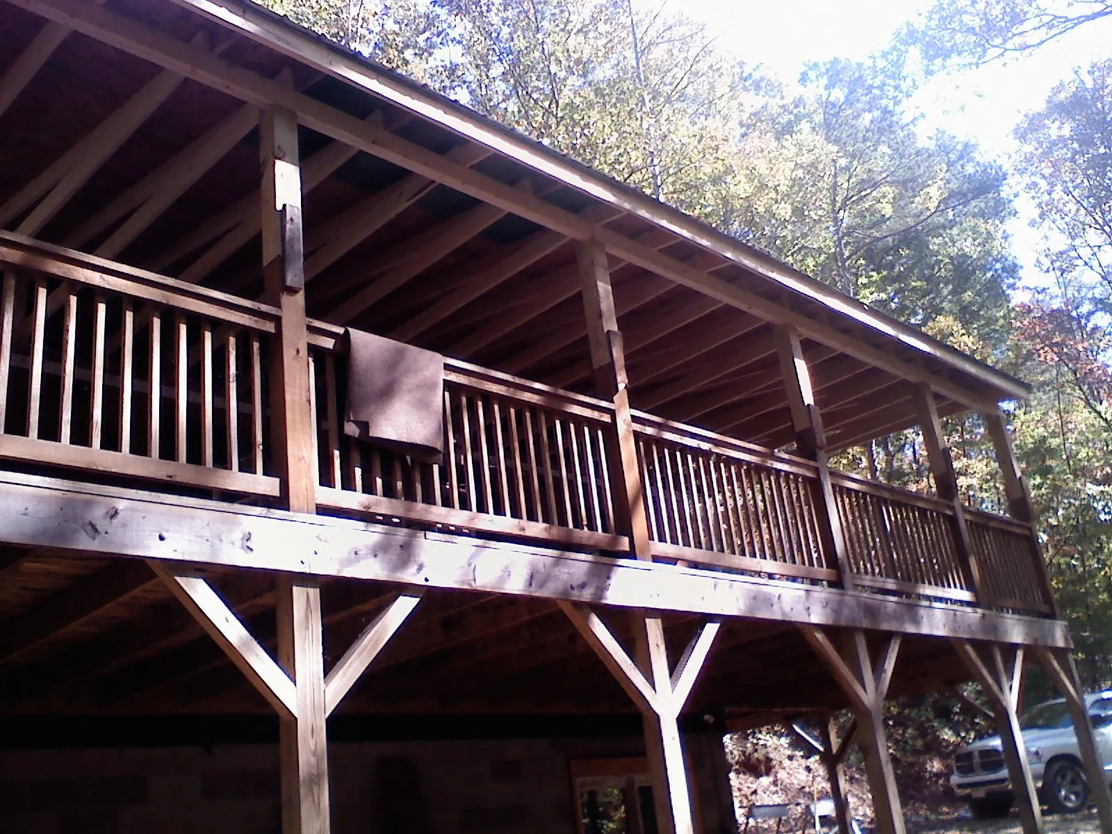 Timber framing under a new elevated porch and deck — Roof Leak Repair in Fort White by Roofing Brothers